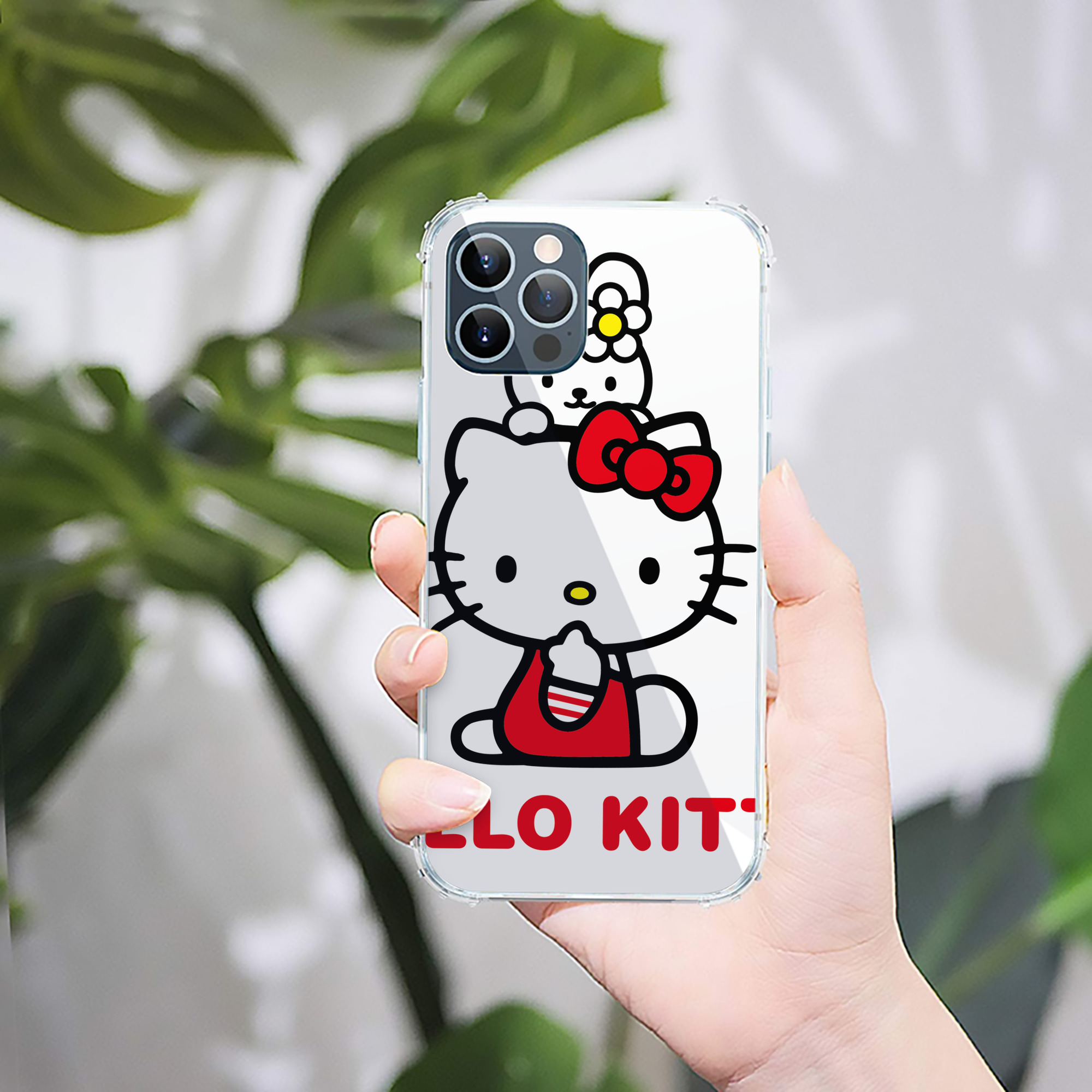 （画像用） Hello Kitty ハローキティ 【iPhone 12シリーズ対応】透明スマホケース（クリアソフトケース）